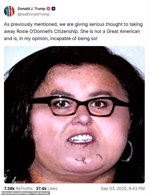 Breaking: Trump Threatens Citizenship Revocation of Rosie O’Donnell Days After Re-Election Swearing-In