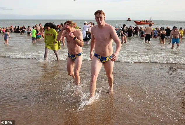 Community Celebrates New Year's Day with Icy Dip in North Tyneside Despite Cold Conditions