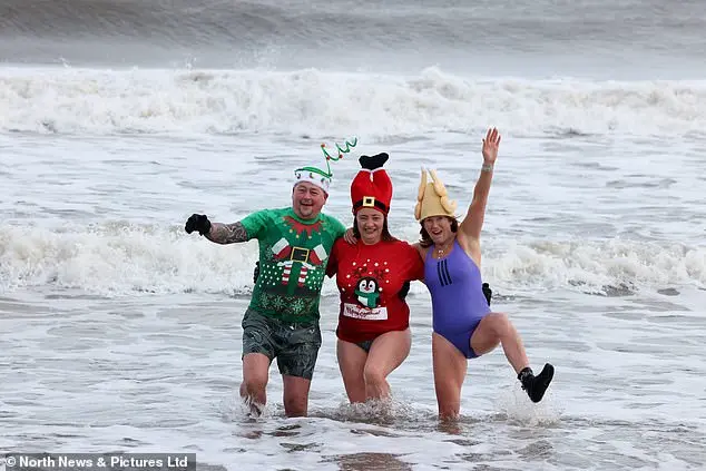 Community Celebrates New Year's Day with Icy Dip in North Tyneside Despite Cold Conditions