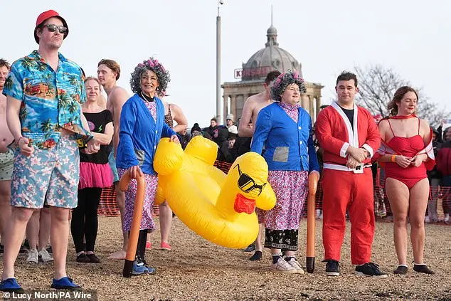 Community Celebrates New Year's Day with Icy Dip in North Tyneside Despite Cold Conditions