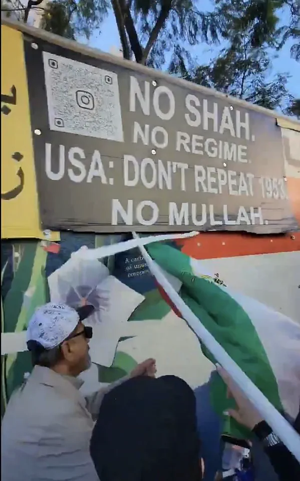 Chaos Erupts at LA Pro-Iranian Rally as Anti-Regime Truck Collides with Demonstrators