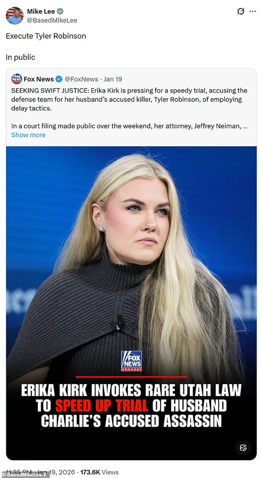 Breaking: Senator Mike Lee Calls for Public Execution of Tyler Robinson Amid Trial Controversy