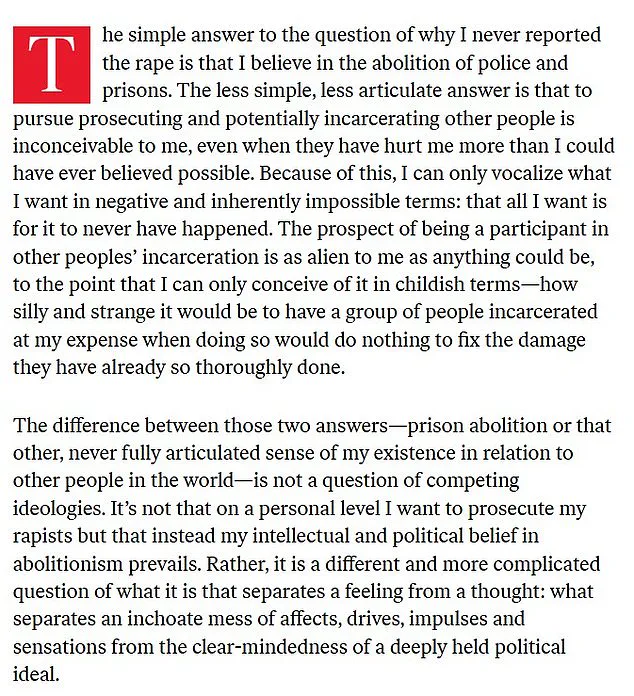 Prison Abolitionist's Rape Essay Sparks Debate on Justice System Involvement