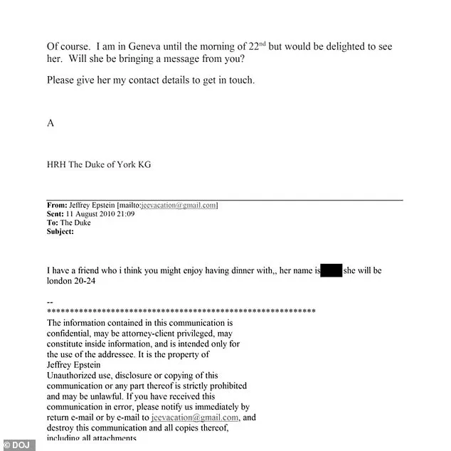 Newly Released Epstein Files Reveal Email Link Between Epstein and Andrew Mountbatten-Windsor, Suggesting Meeting with Russian Woman