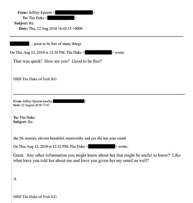 Privileged Access to Exclusive Documents Exposes Prince Andrew's Secret Exchange with Jeffrey Epstein