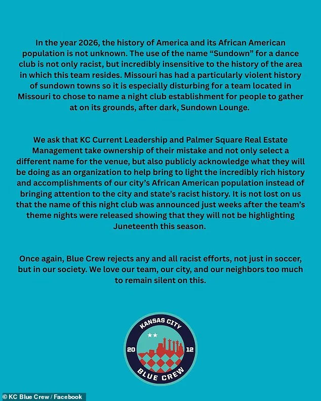 Kansas City Nightclub Owner Abandons Plans After Fan Group Claims 'Sundown' Name Ties to Racist History