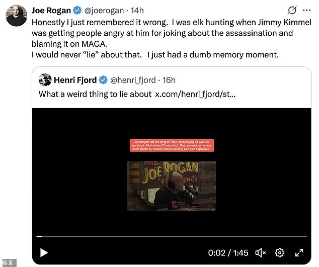 Joe Rogan Faces Backlash for Contradictory Claims About Being in Utah During Charlie Kirk's Assassination